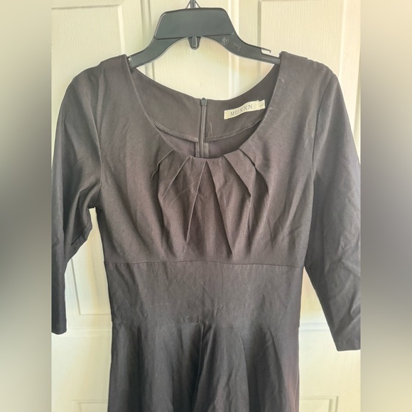 MUXXN Black Fit & Flare Dress – 3/4 Sleeve Size L - Picture 3 of 13